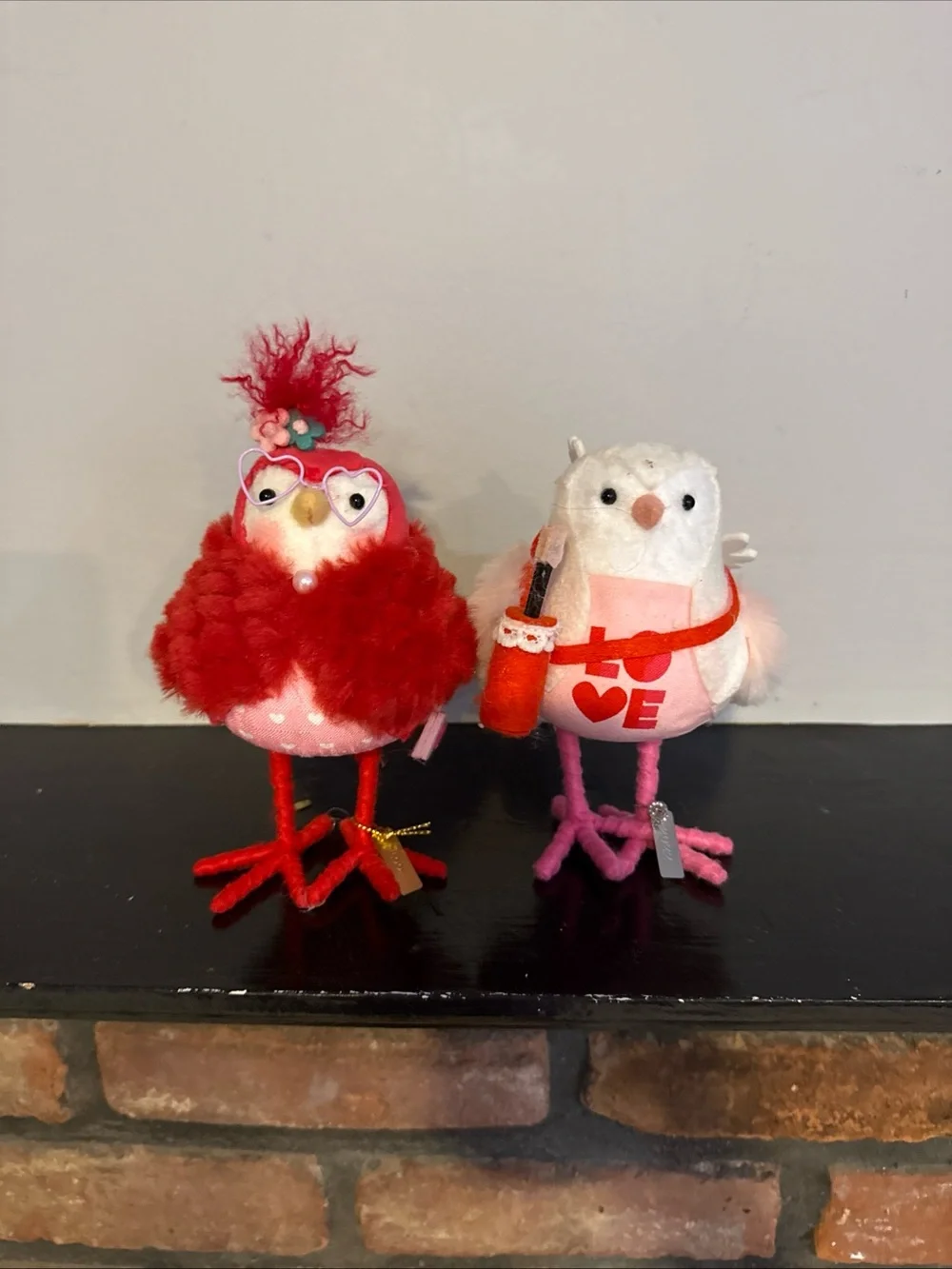 Target Pink and Red Valentine Bird Plush Holiday Decor